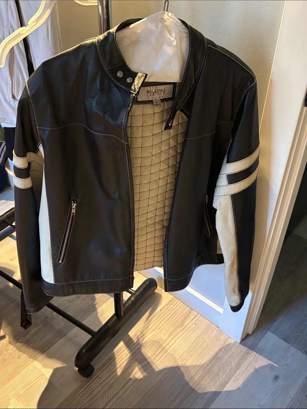 Wilson Leather M Julian vintage fully lined two tone leather jacket size large